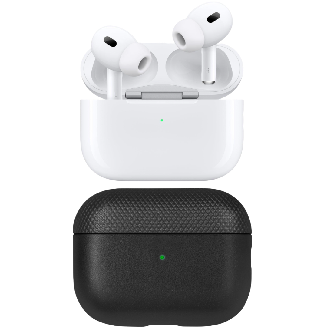 Apple AirPods Pro 2nd Generation w/ Classic Leather Case Black