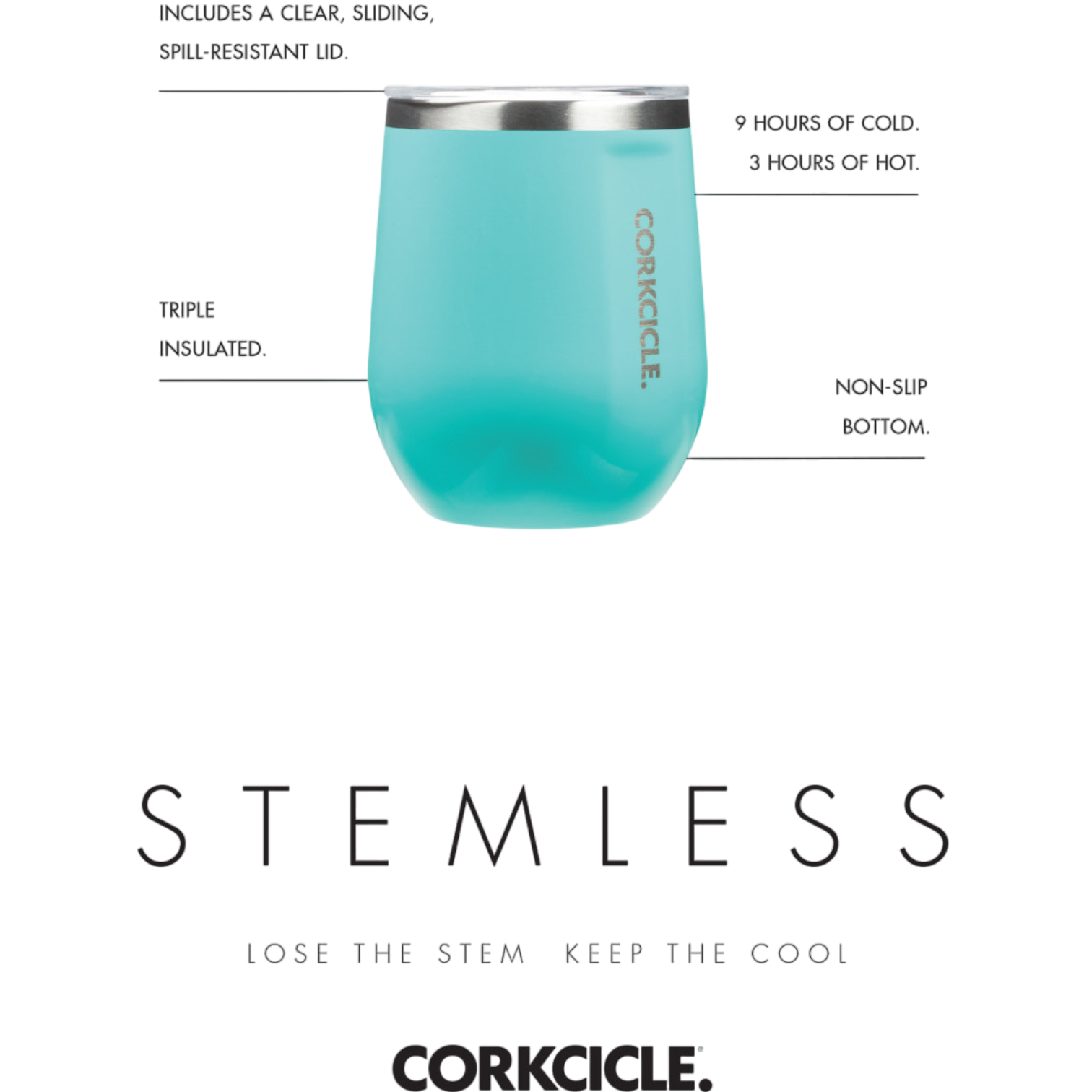 CORKCICLE® Stemless Wine Cup - 12 Oz.