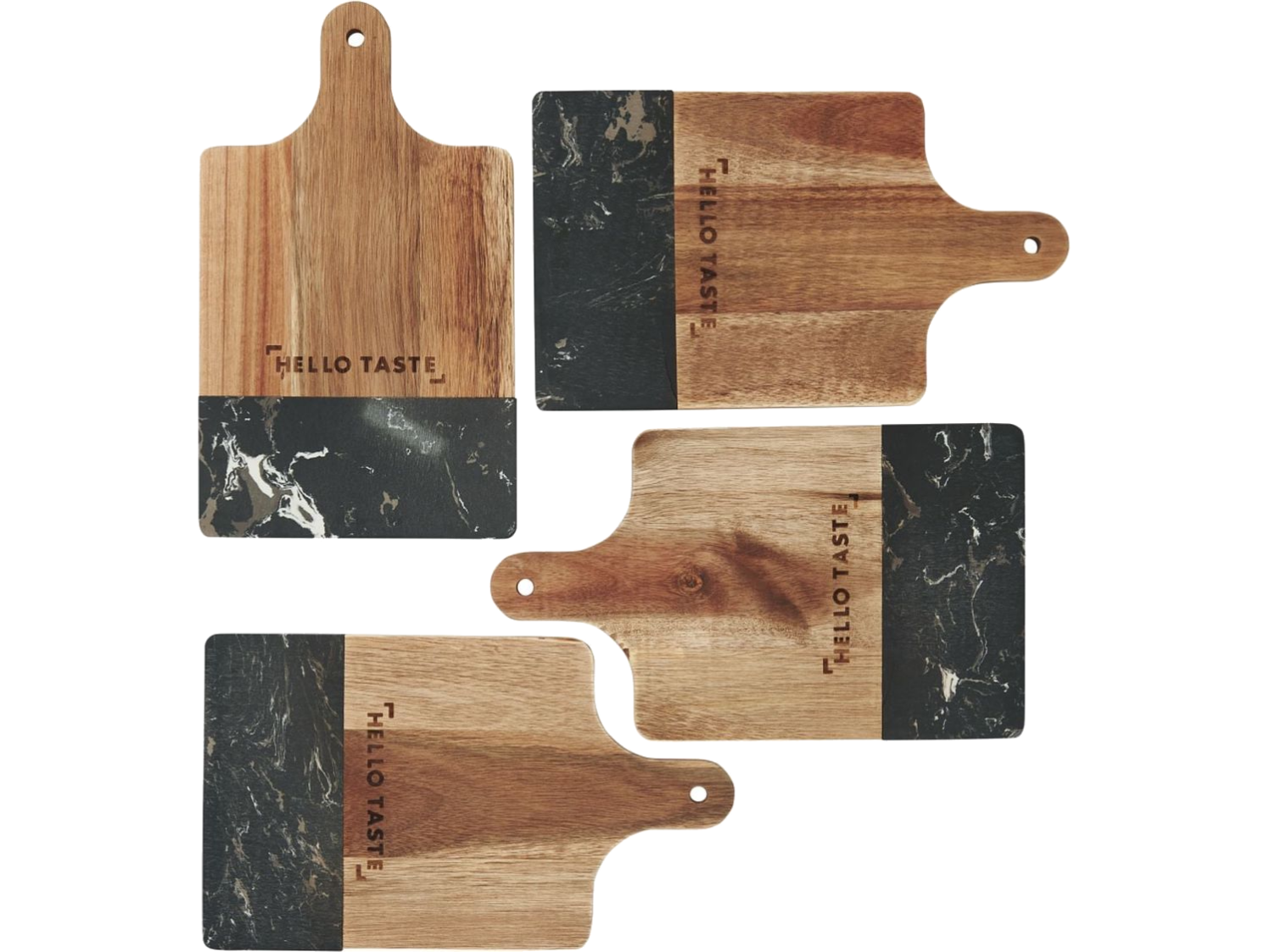 Black Marble and Wood Cutting Board