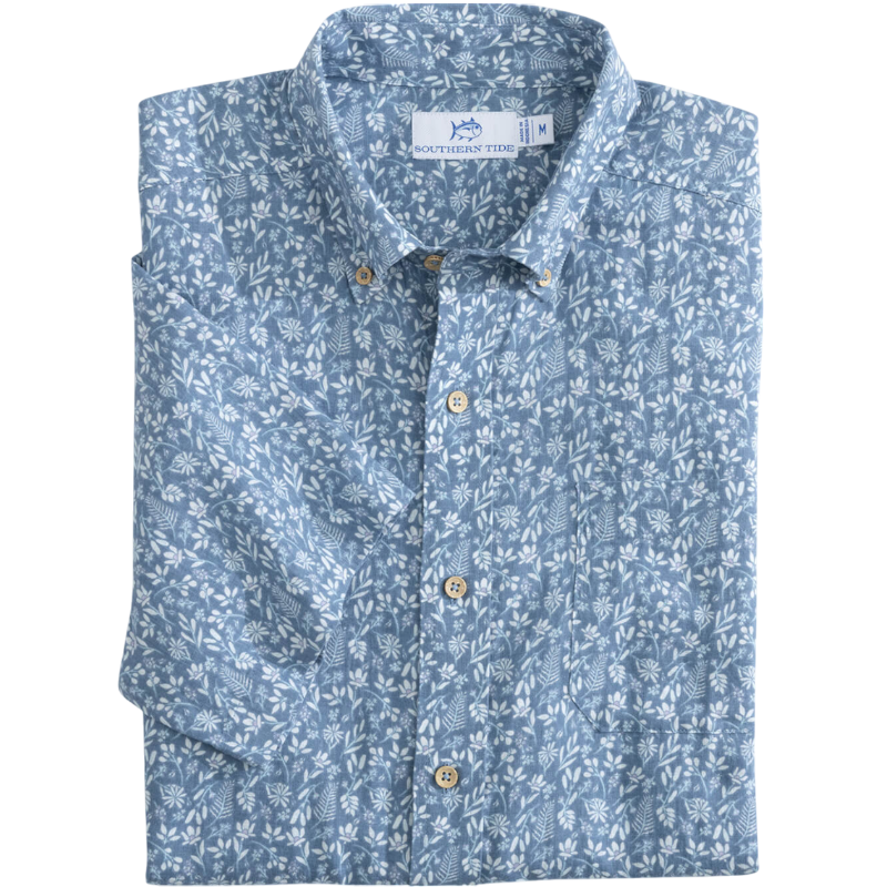 Southern Tide Men's Linen Rayon Ditzy Floral Short-Sleeve Sport Shirt