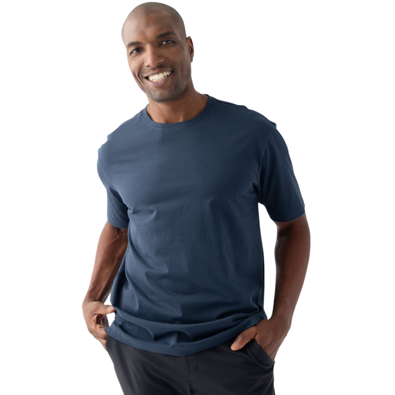 Man wearing eclipse tee with white background |Color:Eclipse