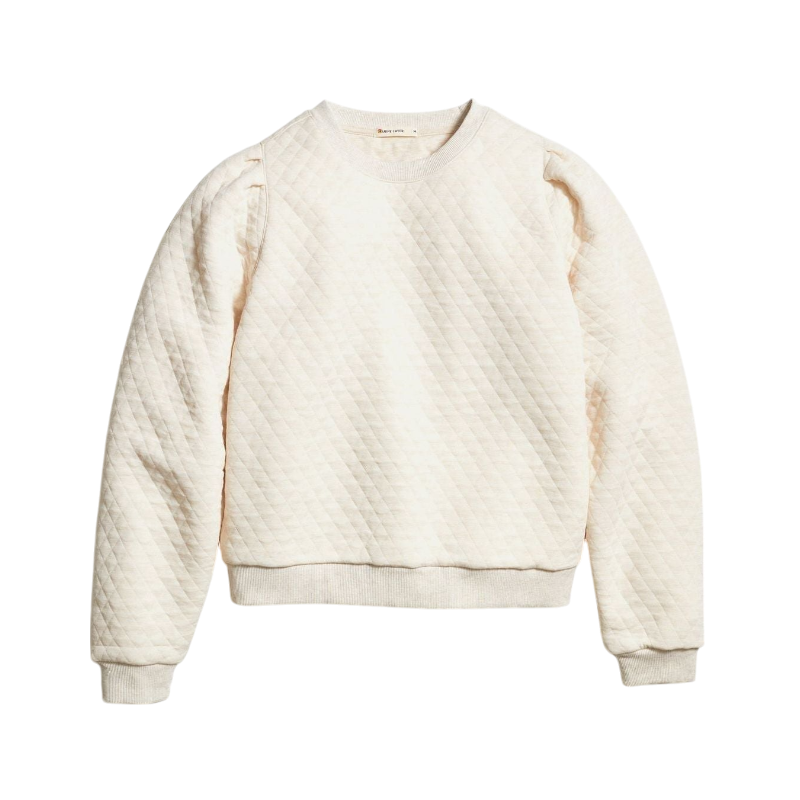 Marine Layer Women's Corbet Quilted Puff Sleeve Crewneck