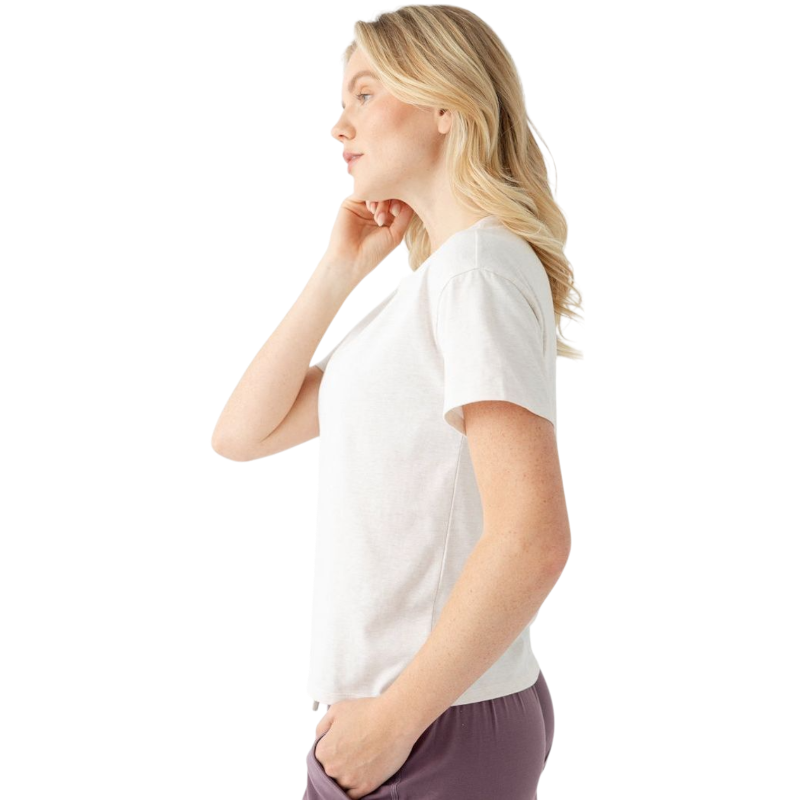 Woman wearing black tee with white background |Color:Jet Black