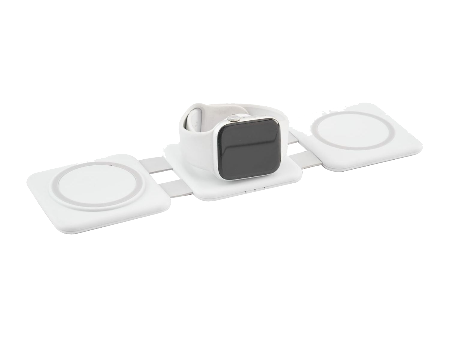 3-in-1 Power Fold 15W MagClick™ Wireless Chargers - White - Wireless Power Banks