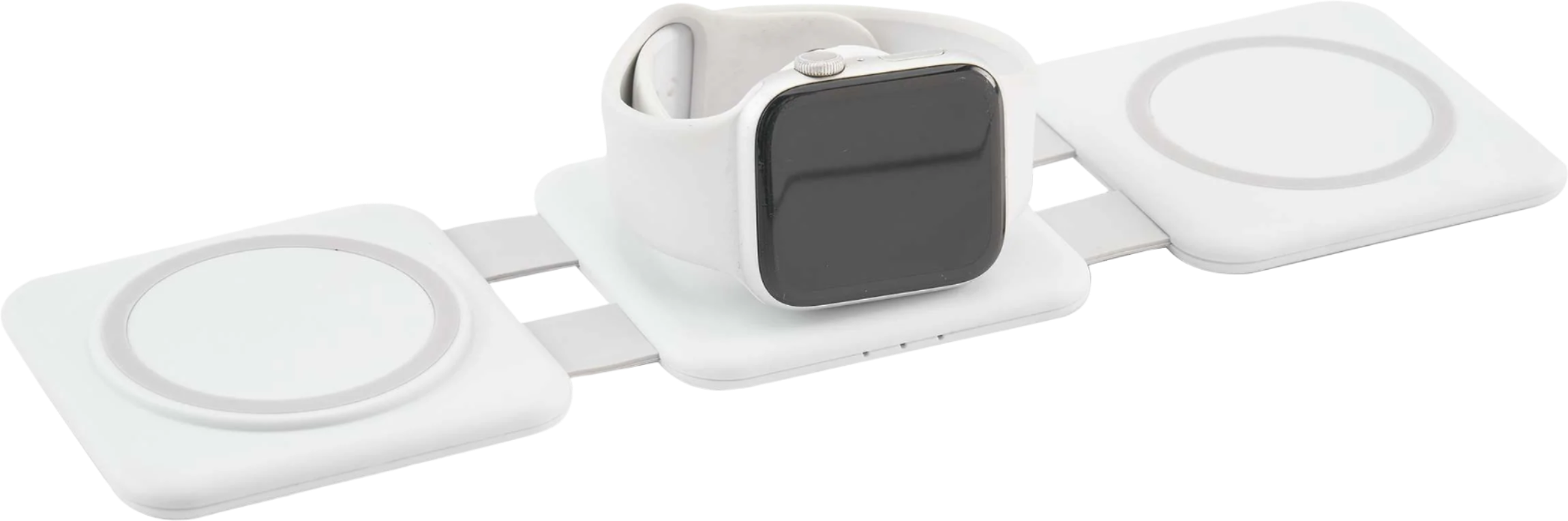 3-in-1 Power Fold 15W MagClick™ Wireless Chargers - White - Wireless Power Banks