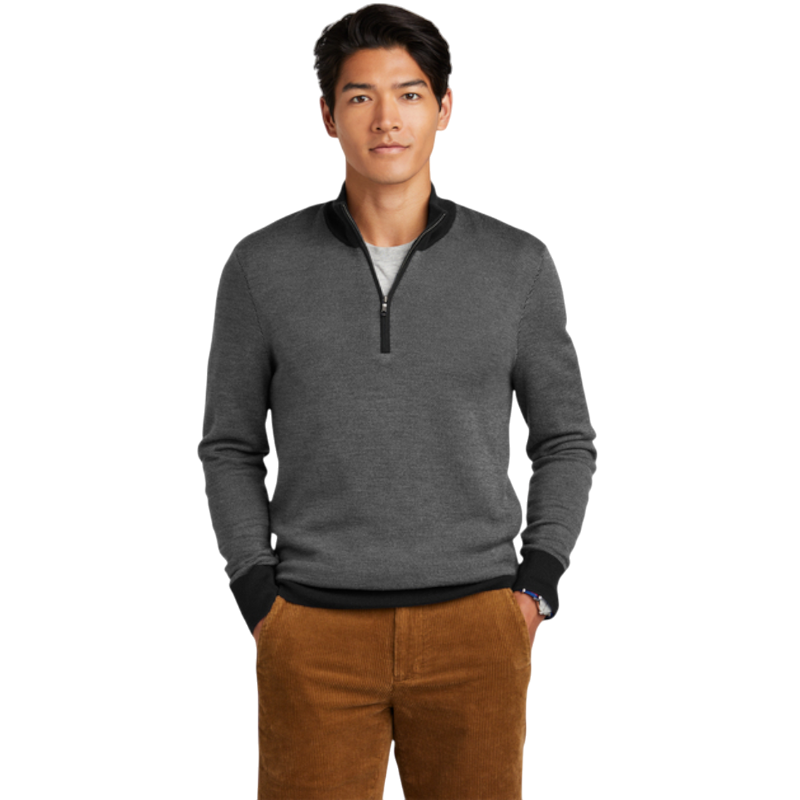 Brooks Brothers ® Washable Merino Birdseye 1/4-Zip Sweater