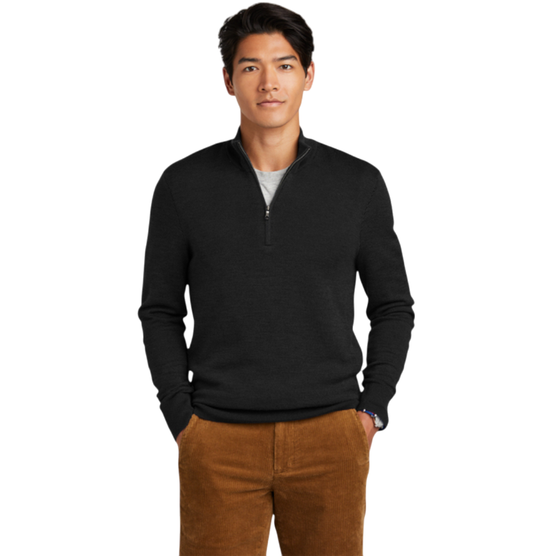 Brooks Brothers ® Washable Merino Birdseye 1/4-Zip Sweater