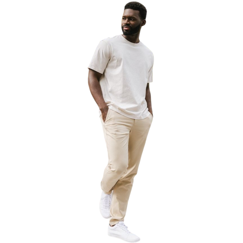 Man in olive tee with white background |Color:Olive