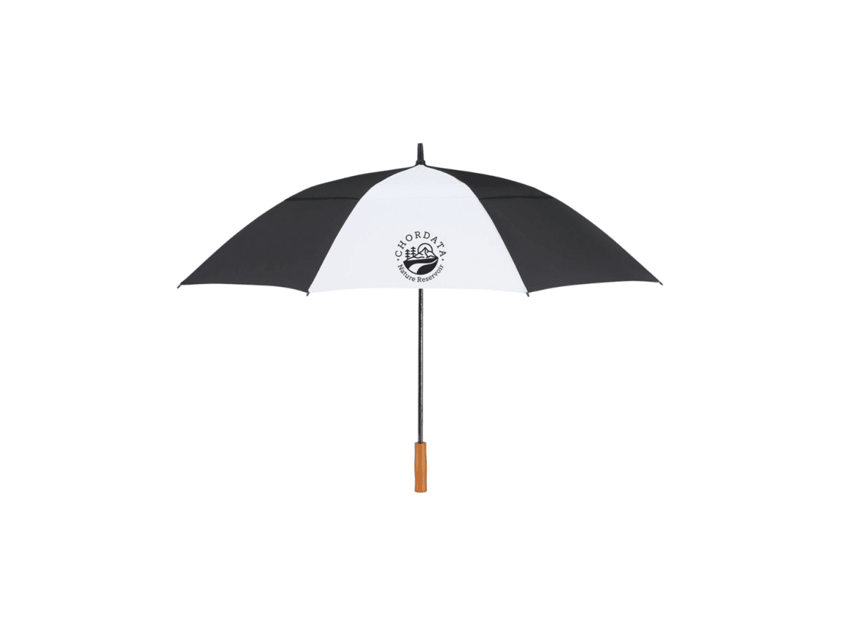 58" Recycled Golf Umbrella with Wooden Handle - Golf Umbrellas - SwagWear