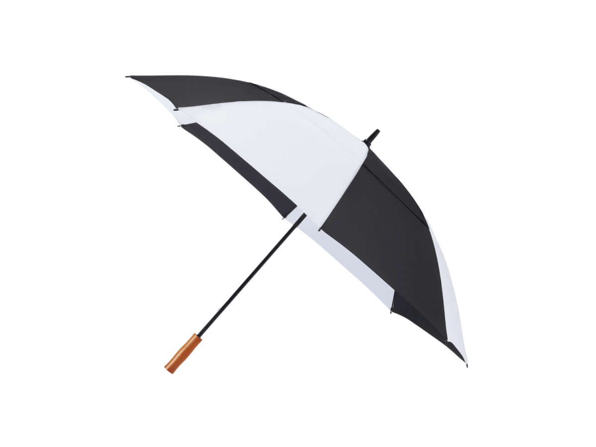 58" Recycled Golf Umbrella with Wooden Handle - Golf Umbrellas - SwagWear