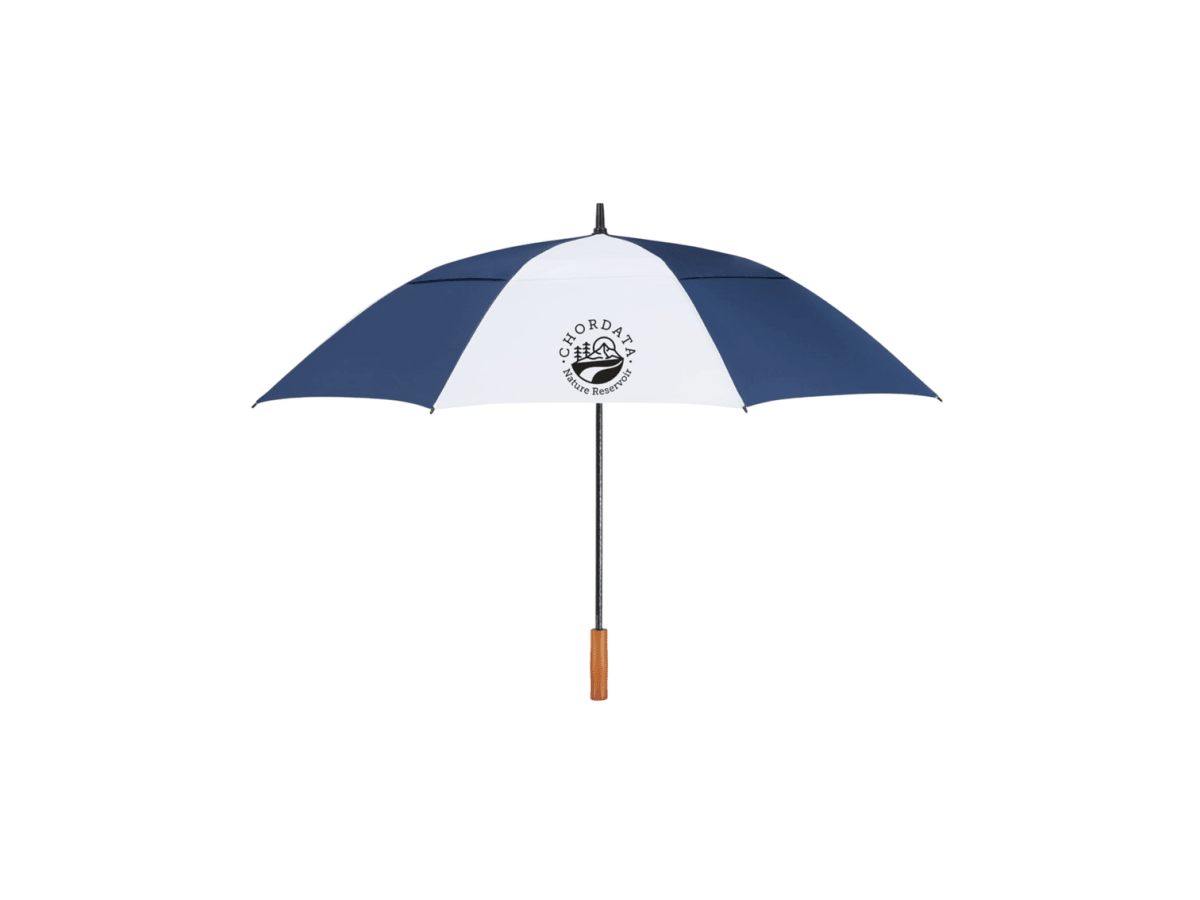 58" Recycled Golf Umbrella with Wooden Handle - Golf Umbrellas - SwagWear
