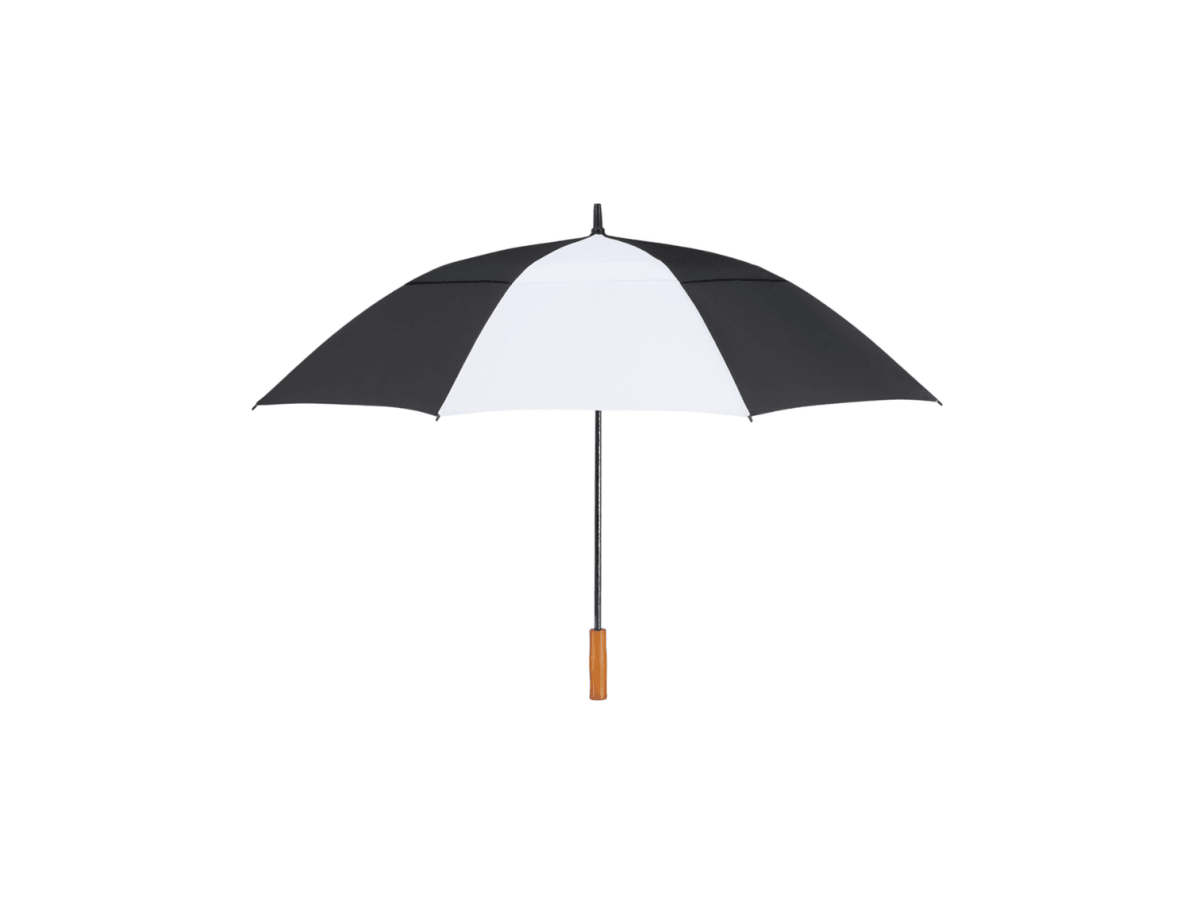 58" Recycled Golf Umbrella with Wooden Handle - Golf Umbrellas - SwagWear