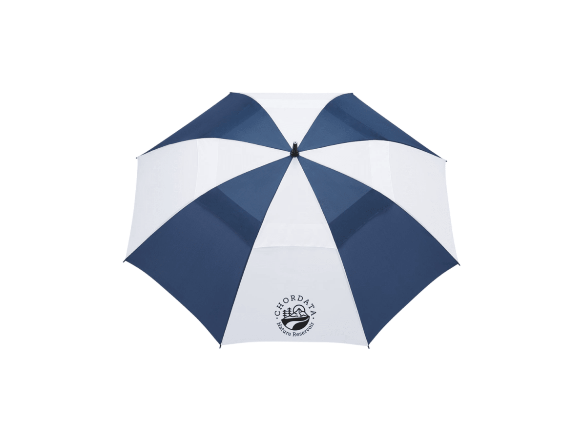 58" Recycled Golf Umbrella with Wooden Handle - Golf Umbrellas - SwagWear