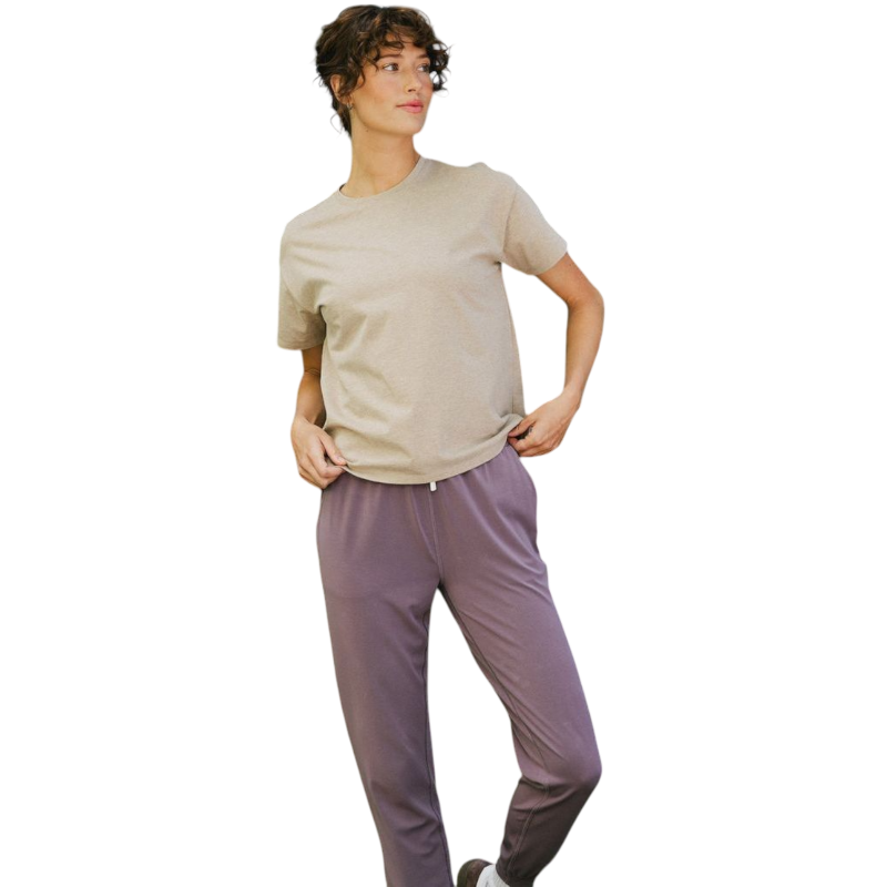 Woman wearing black tee with white background |Color:Jet Black