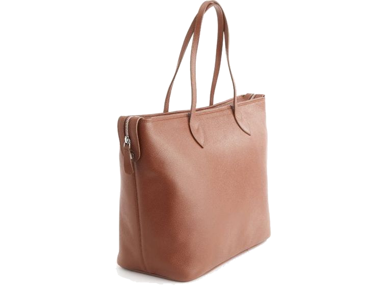 Pebbled Grain Wide Tote Bag with Wristlet