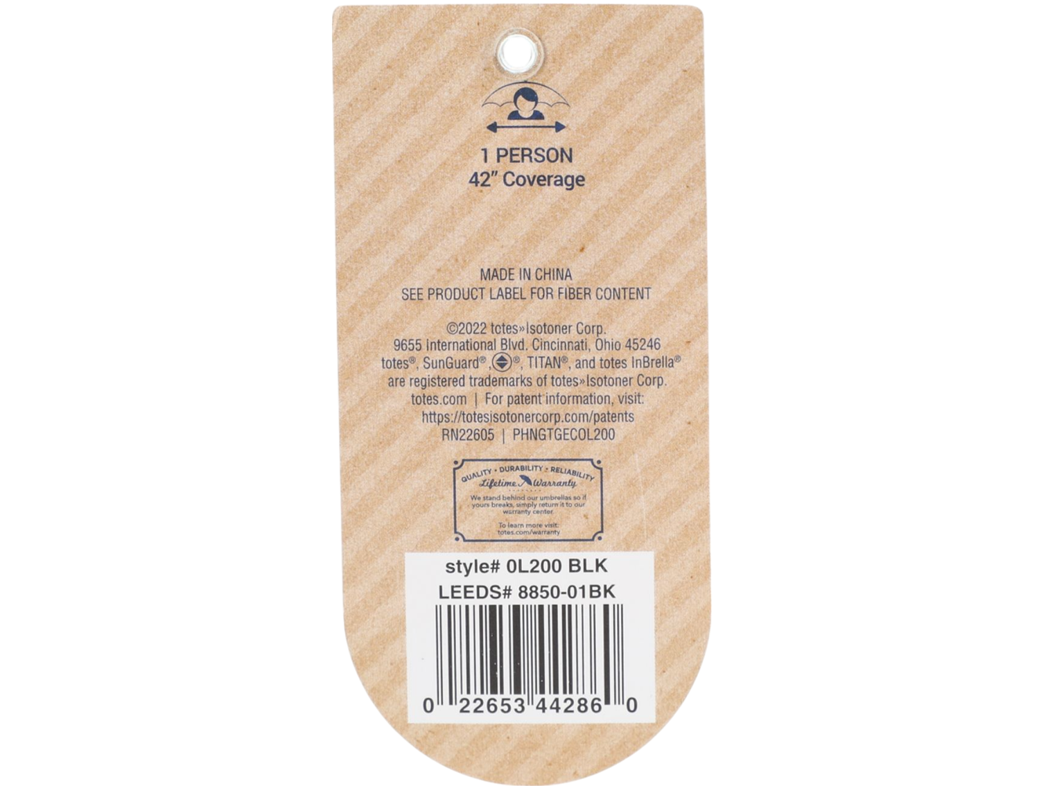 42" totes® 3 Section Auto Open Umbrella