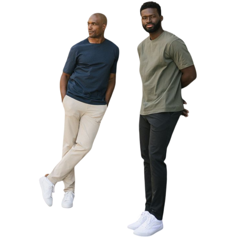 Man in olive tee with white background |Color:Olive