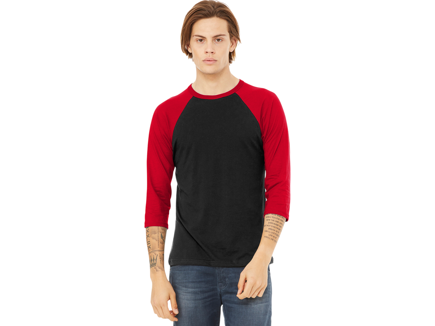 BELLA+CANVAS ® Unisex 3/4-Sleeve Baseball Tee