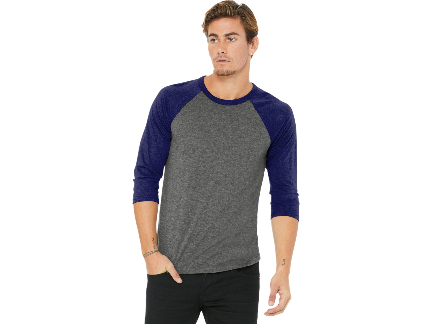 BELLA+CANVAS ® Unisex 3/4-Sleeve Baseball Tee