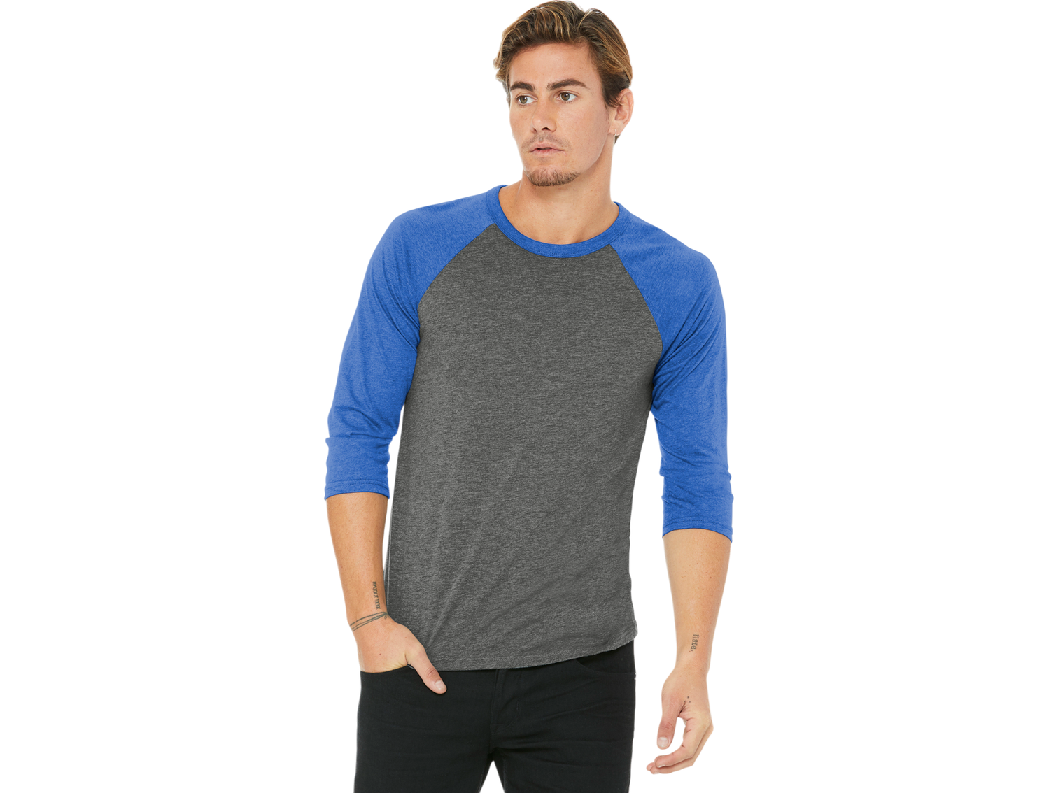 BELLA+CANVAS ® Unisex 3/4-Sleeve Baseball Tee