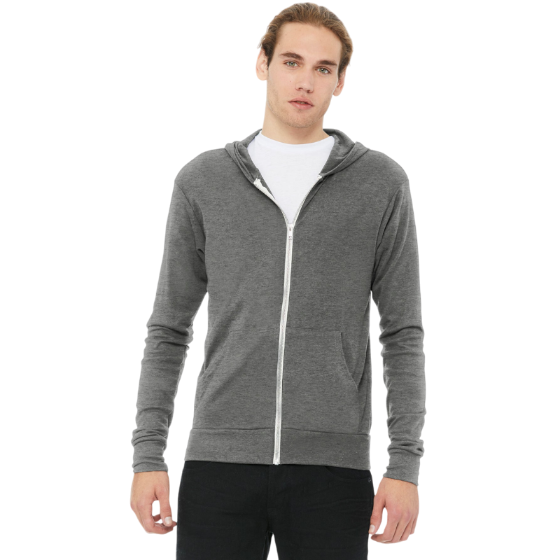 BELLA+CANVAS ® Unisex Triblend Full-Zip Lightweight Hoodie