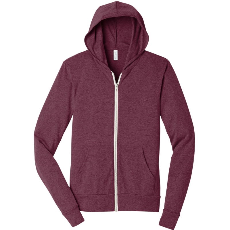 BELLA+CANVAS ® Unisex Triblend Full-Zip Lightweight Hoodie