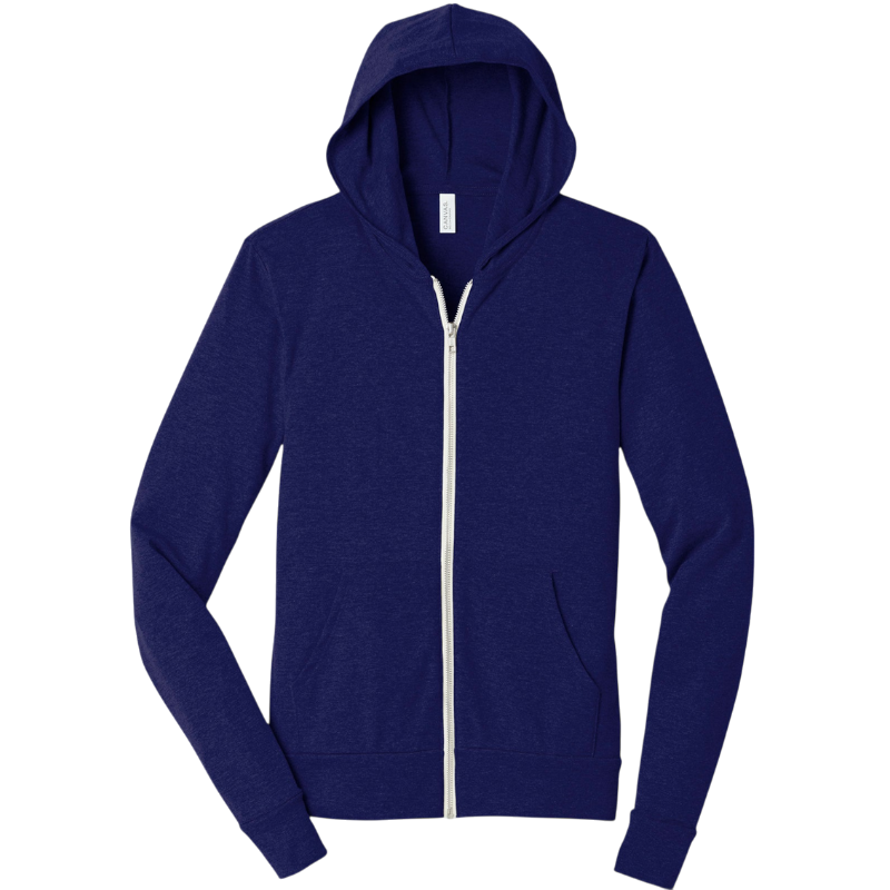 BELLA+CANVAS ® Unisex Triblend Full-Zip Lightweight Hoodie
