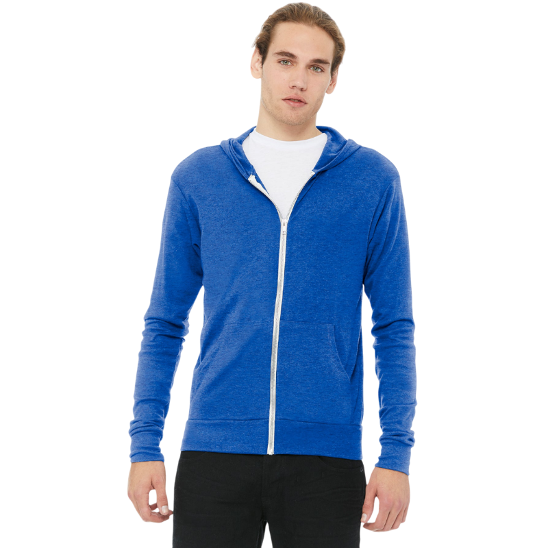 BELLA+CANVAS ® Unisex Triblend Full-Zip Lightweight Hoodie