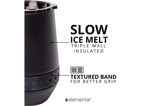 Elemental Recess 10oz Wine Tumbler - Matte Black