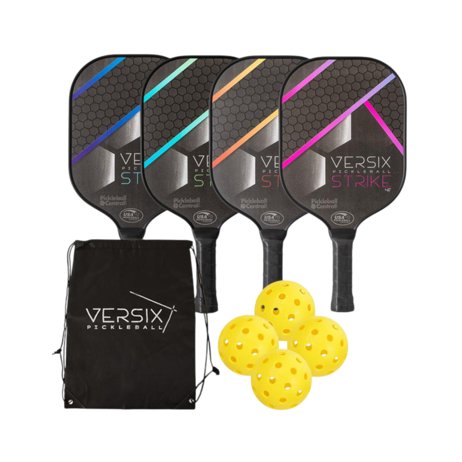 Pickleball VERSIX STRIKE 4F COMPOSITE 4-PADDLE BUNDLE