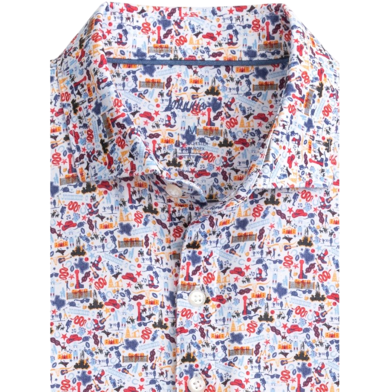 Johnnie-O Men's Don't Mess with Texas Printed Polo