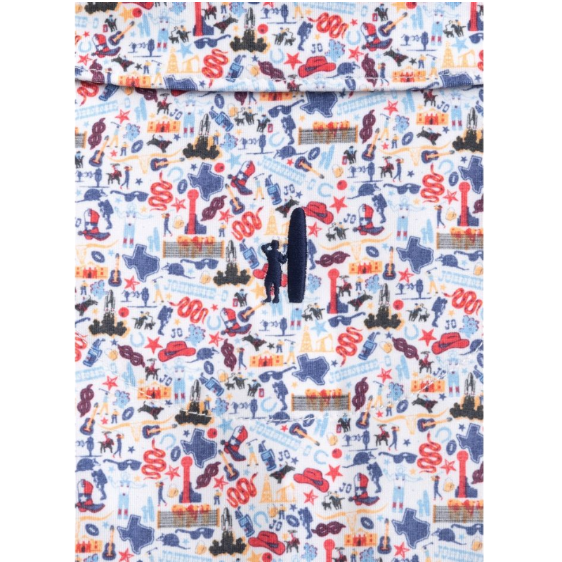 Johnnie-O Men's Don't Mess with Texas Printed Polo