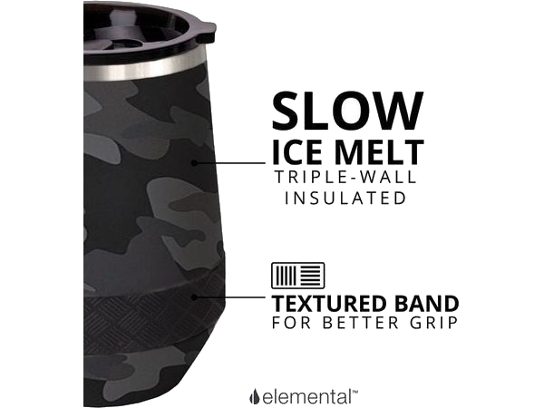 Elemental Recess 10oz Wine Tumbler - Black Camo