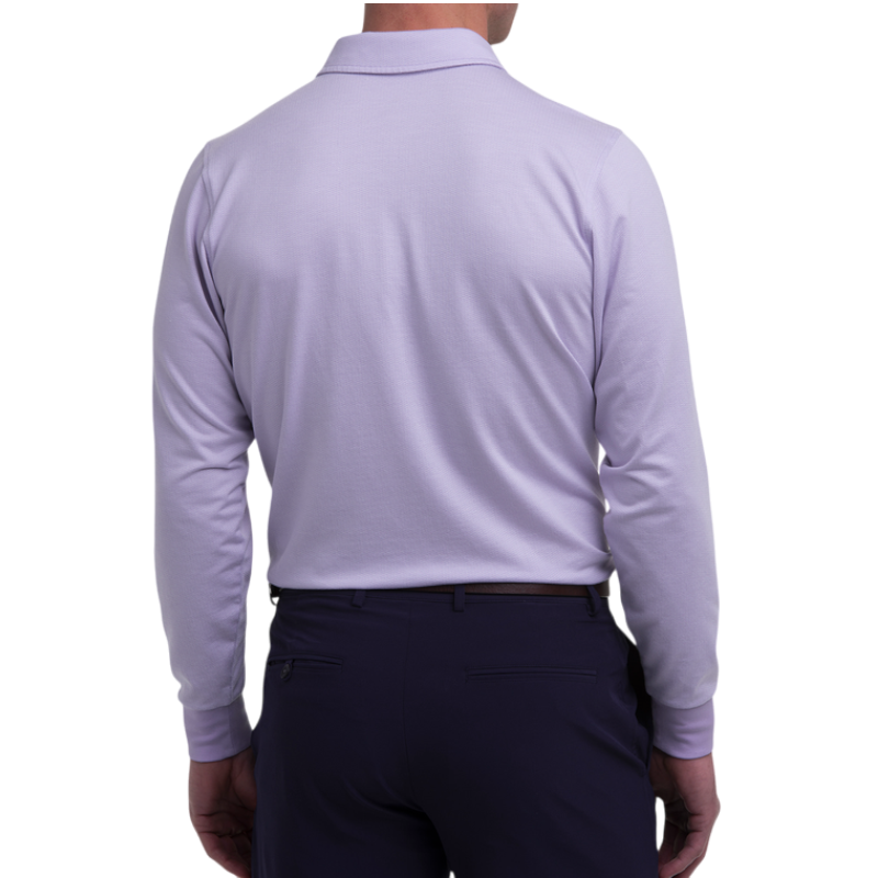 Fairway & Greene Men's Herringbone Natural Jersey Long-Sleeve Polo