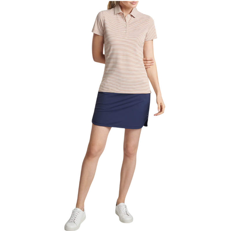 Peter Millar Women's Vista Stripe Sport Mesh Short Sleeve Button Polo