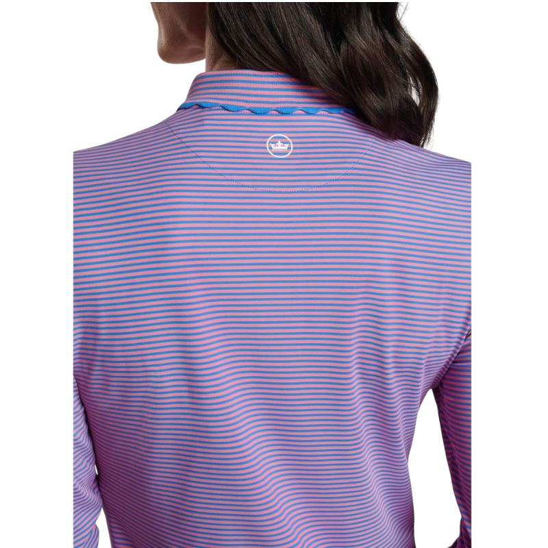 Peter Millar Women's Vista Stripe Opal Long-Sleeve Stretch Jersey Polo