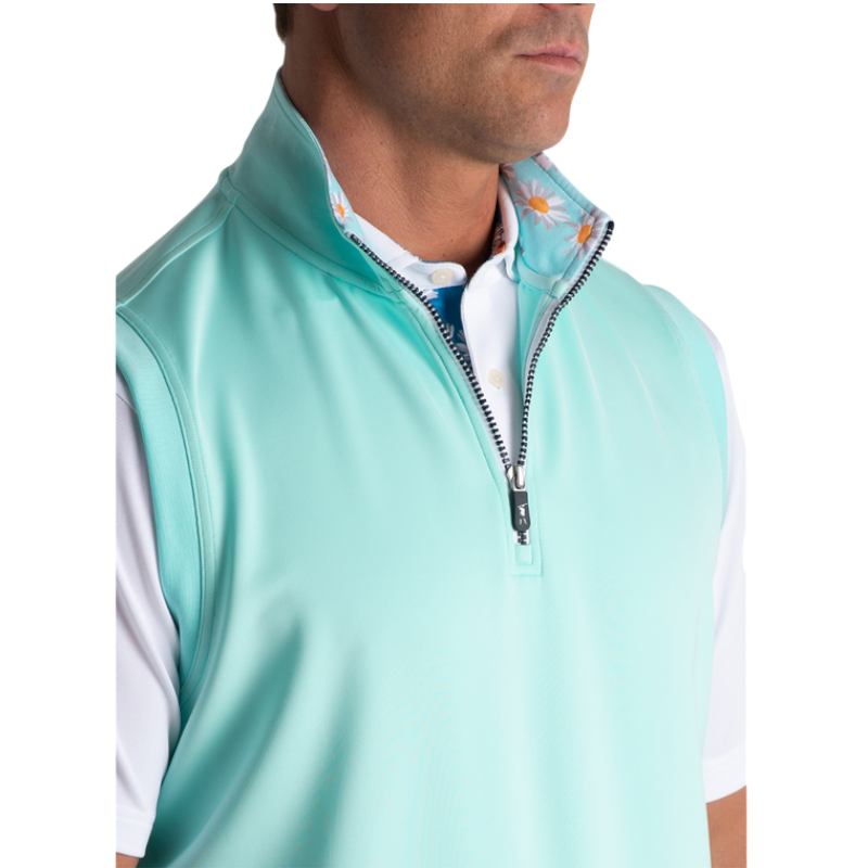 Fairway & Greene Men's Neck Print Caves Quarter-Zip Vest