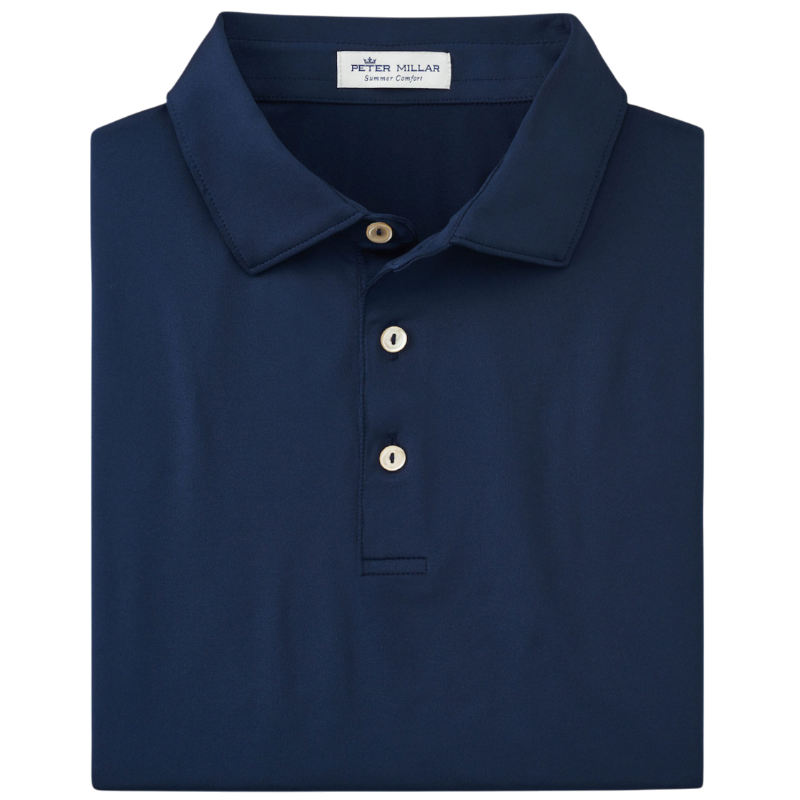 Peter Millar Men's Solid Performance Polo - Self Collar
