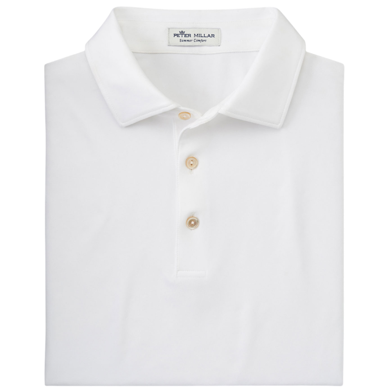 Peter Millar Men's Solid Performance Polo - Self Collar