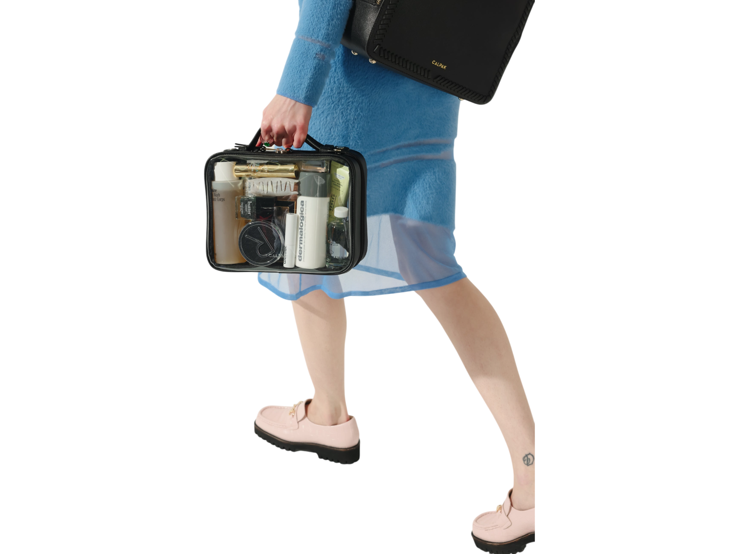 Calpak Medium Clear Cosmetics Case