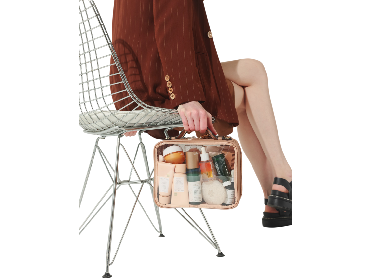 Calpak Medium Clear Cosmetics Case