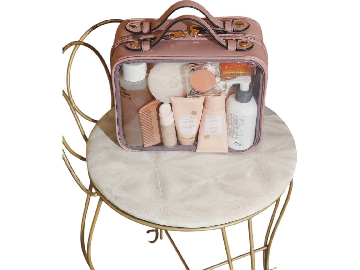 Calpak Medium Clear Cosmetics Case