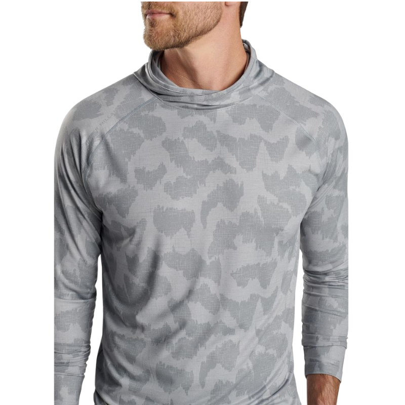 Peter Millar Men's Aurora Windowpane Camo Performance T-Shirt Hoodie