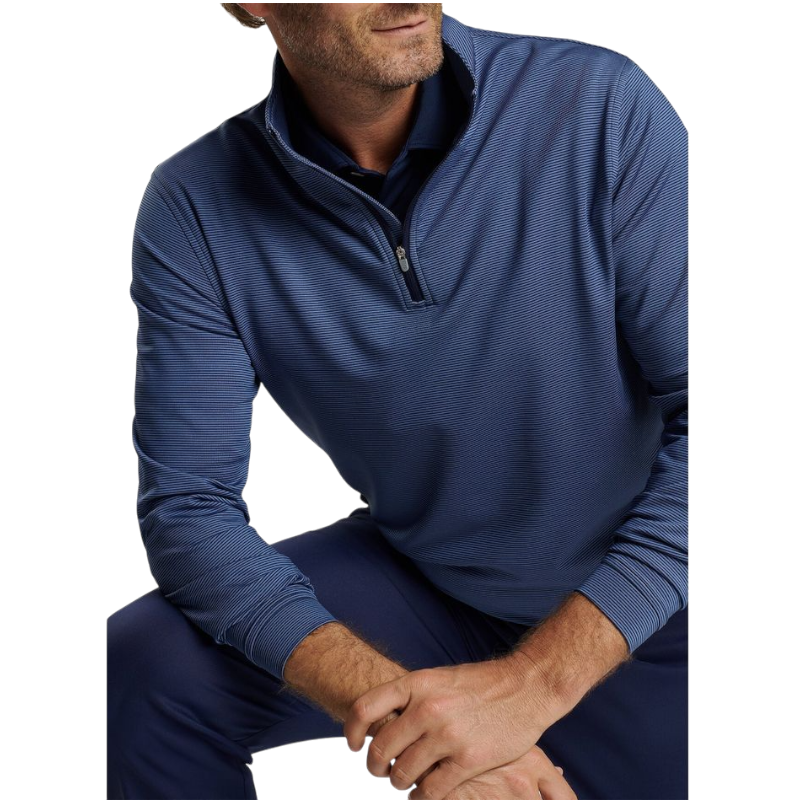 Peter Millar Men's Perth Sugar Stripe Performance Quarter-Zip