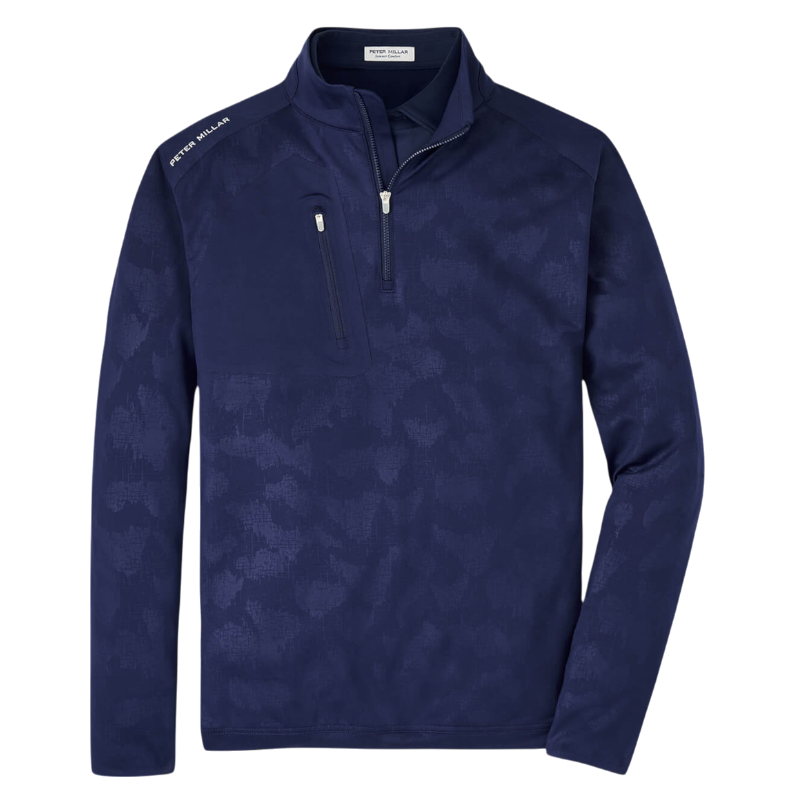 Peter Millar Men's Verge Windowpane Camo Performance Quarter-Zip