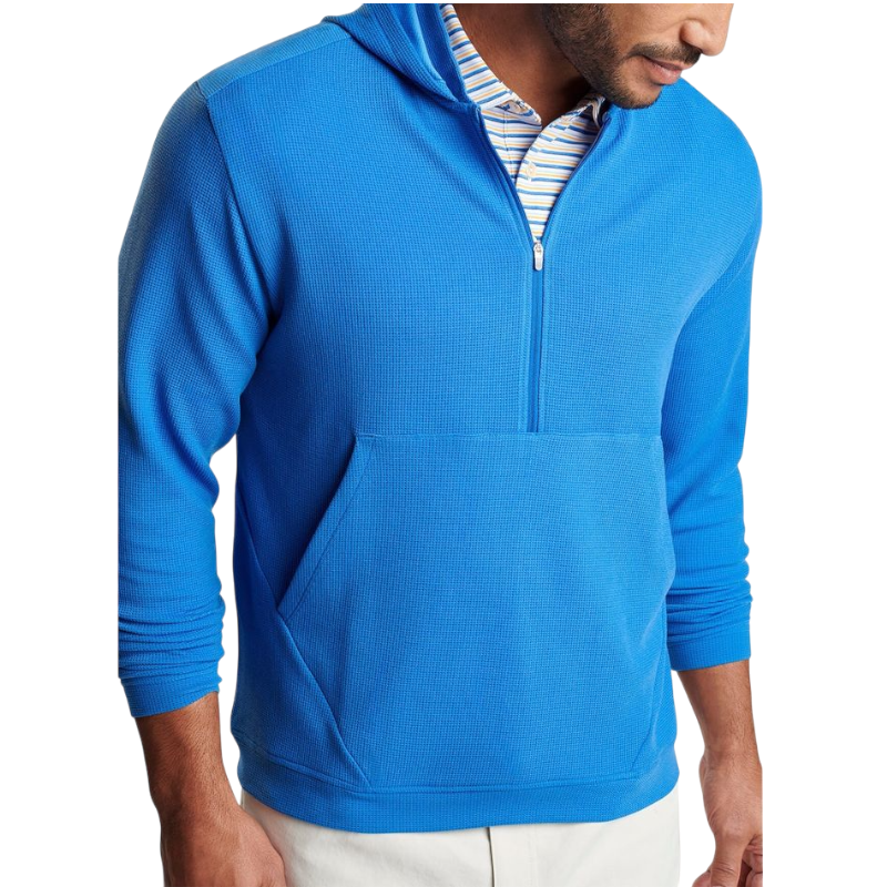 Peter Millar Men's Grid Performance Half-Zip Hoodie