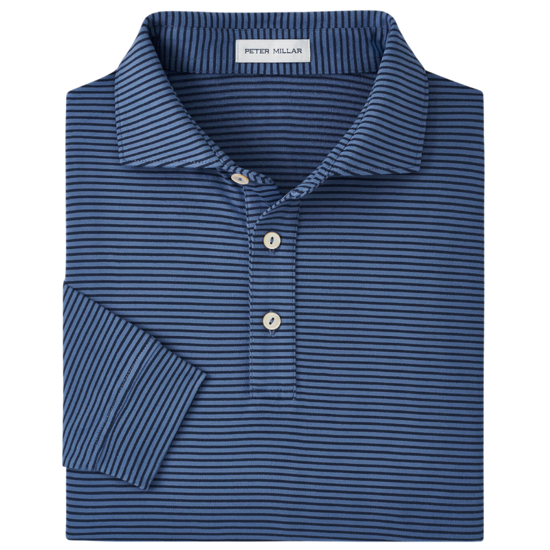 Peter Millar Men's Lyons Performance Striped Jersey Long-Sleeve Polo