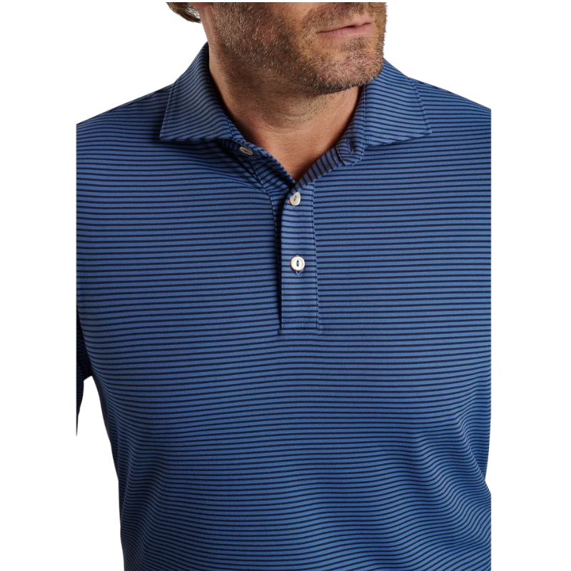 Peter Millar Men's Lyons Performance Striped Jersey Long-Sleeve Polo