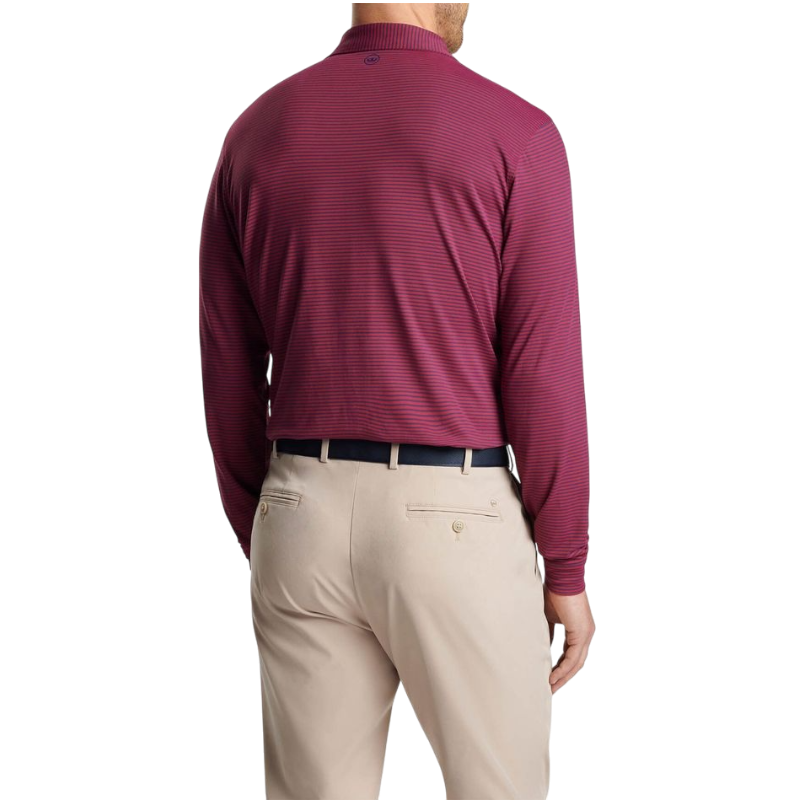 Peter Millar Men's Lyons Performance Striped Jersey Long-Sleeve Polo