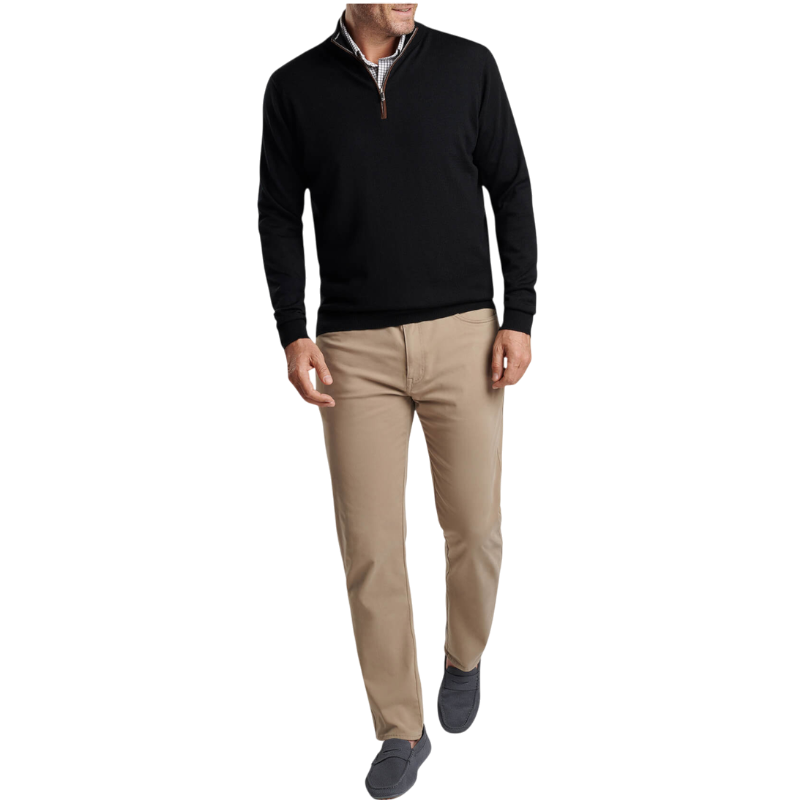 Peter Millar Men's Autumn Crest Suede Trim Quarter-Zip